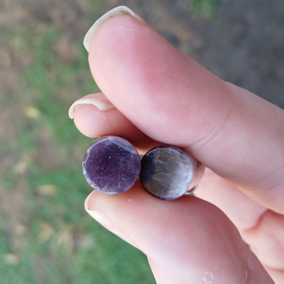 New 2pc Column Amethyst Pendant. - Picture 5 of 8